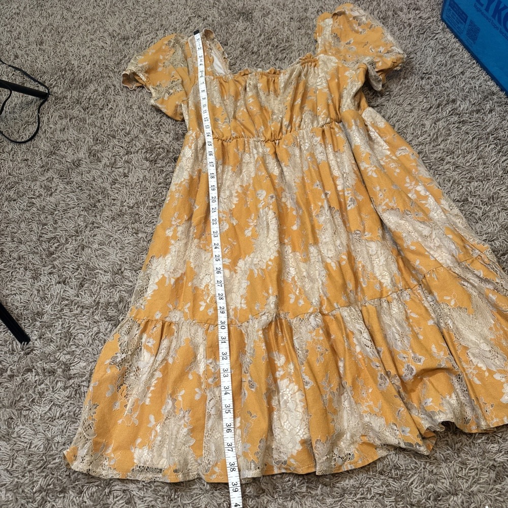 Torrid Mini Two Tone Lace Tiered Babydoll Dress Women's Size XL With Pockets! - Picture 9 of 11